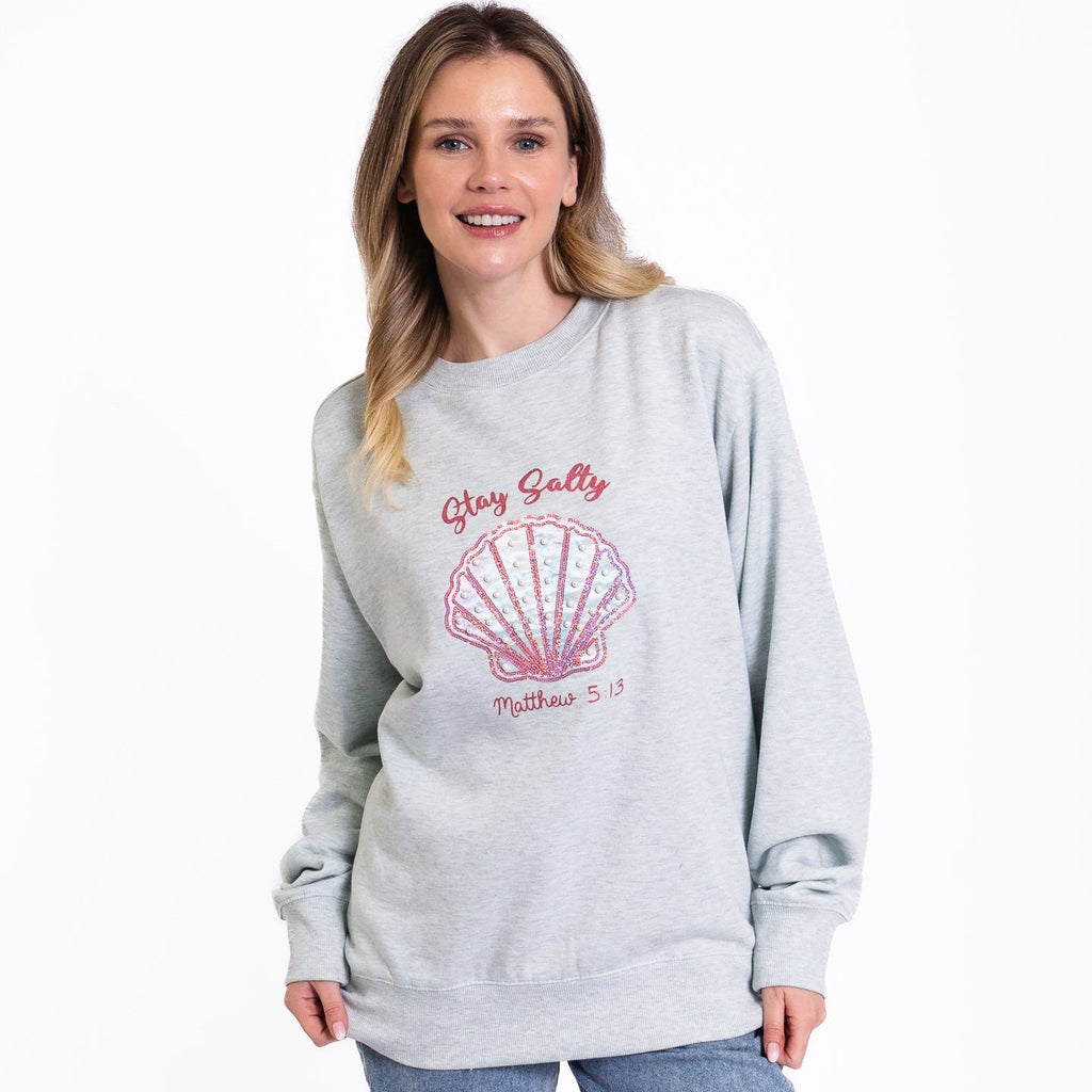 Embellished Stay Salty Crewneck Sweatshirt product image 2