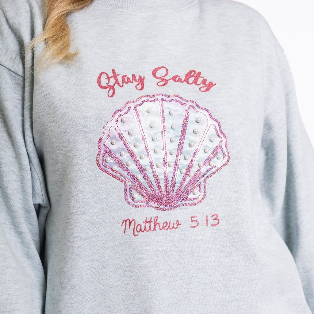 Embellished Stay Salty Crewneck Sweatshirt product image 3