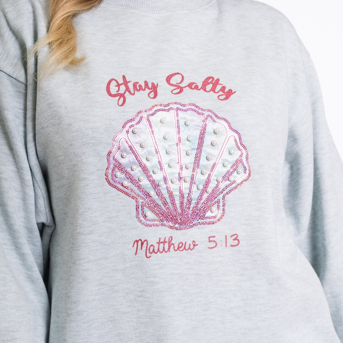 Embellished Stay Salty Crewneck Sweatshirt product image 3