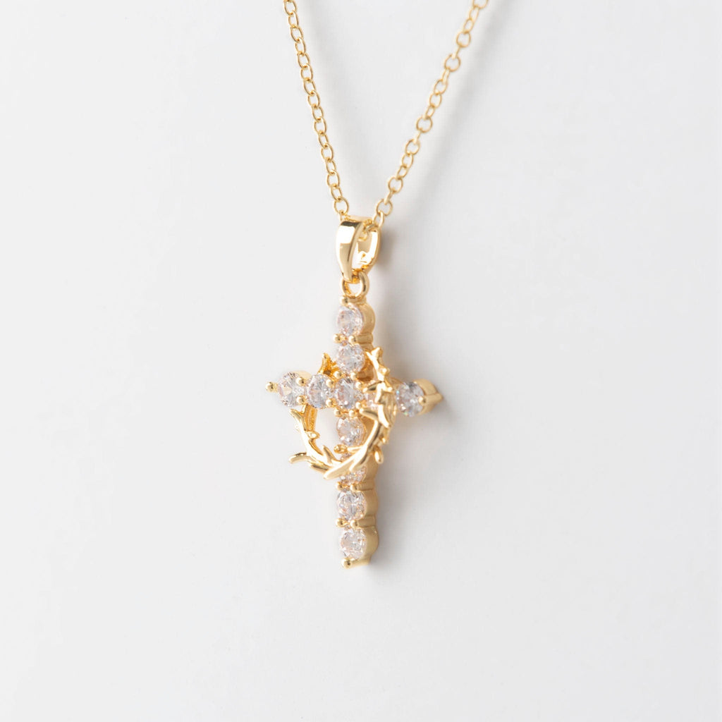 Cross and Crown Necklace