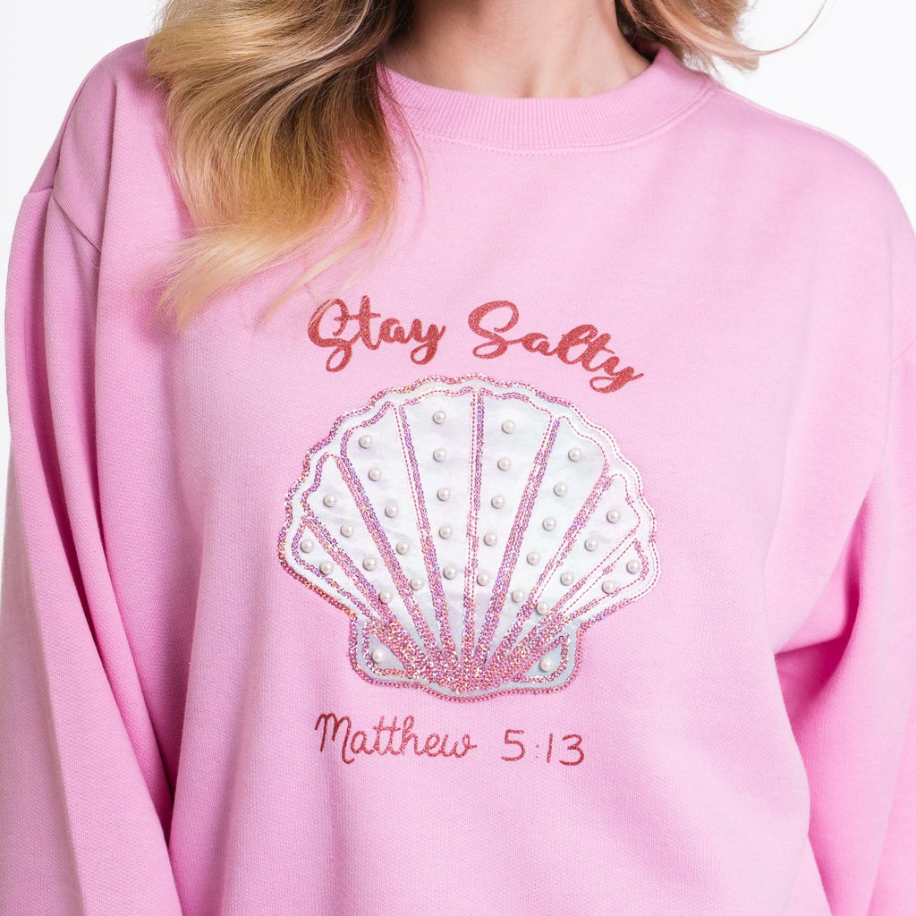 Embellished Stay Salty Crewneck Sweatshirt product image 13