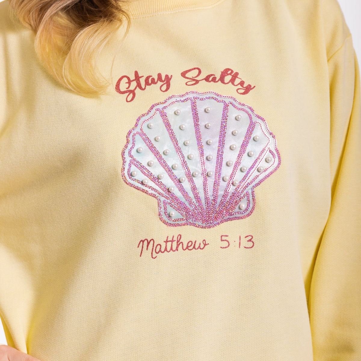 Embellished Stay Salty Crewneck Sweatshirt product image 7