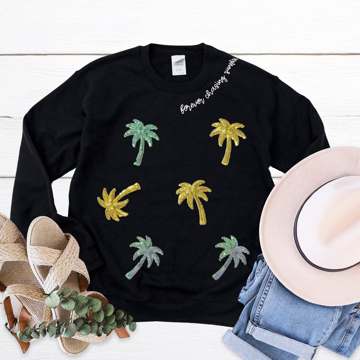 Embellished Forever Chasing Sunsets Crewneck Sweatshirt product image 1