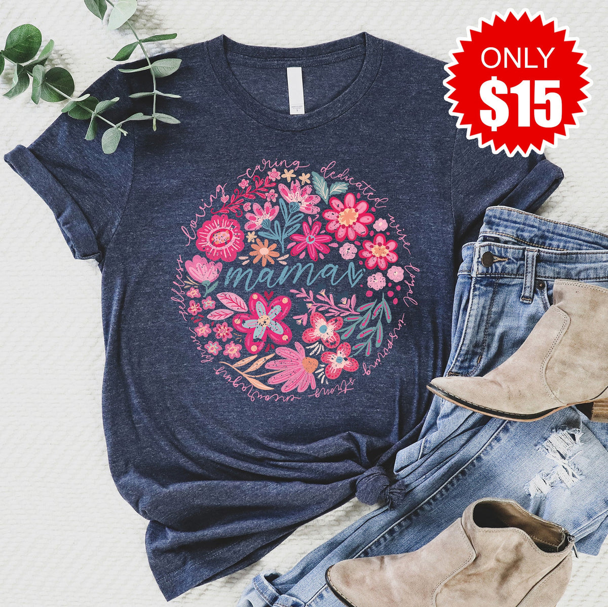 Mama Tee - Heather Navy - 15 product image 1