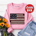 Embellished Patchwork Flag Crewneck Sweatshirt product image 1