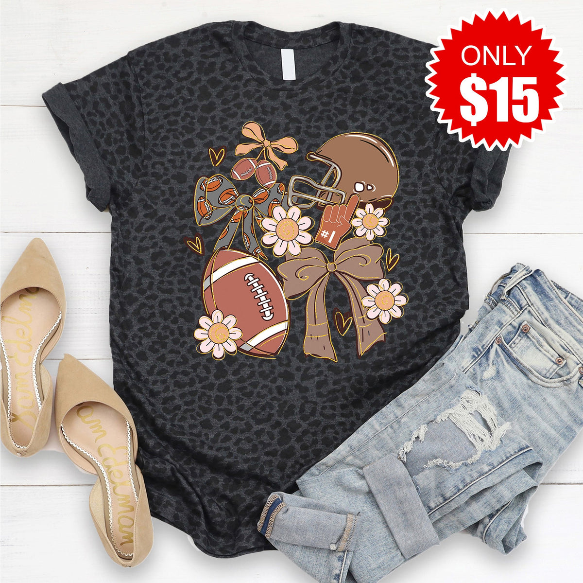 Football Tee - Black Leopard - 15 product image 1