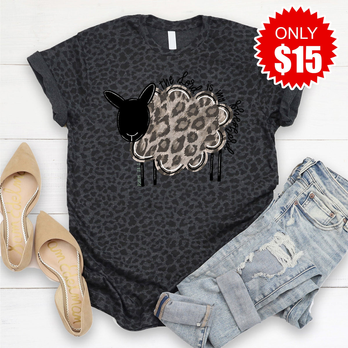 The Lord is My Shepherd Tee - Black Leopard - 15 product image 1