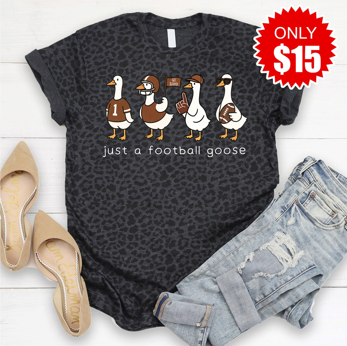 Football Goose Tee - Black Leopard - 15 product image 1