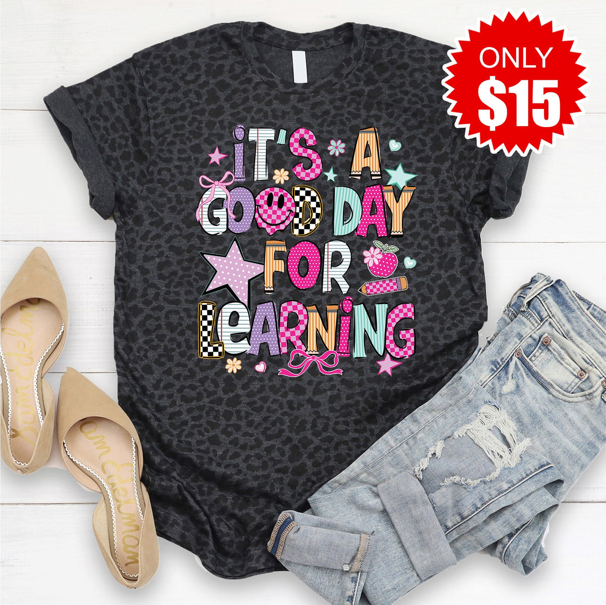 Its a Good Day For Learning Tee - Black Leopard - 15 product image 1