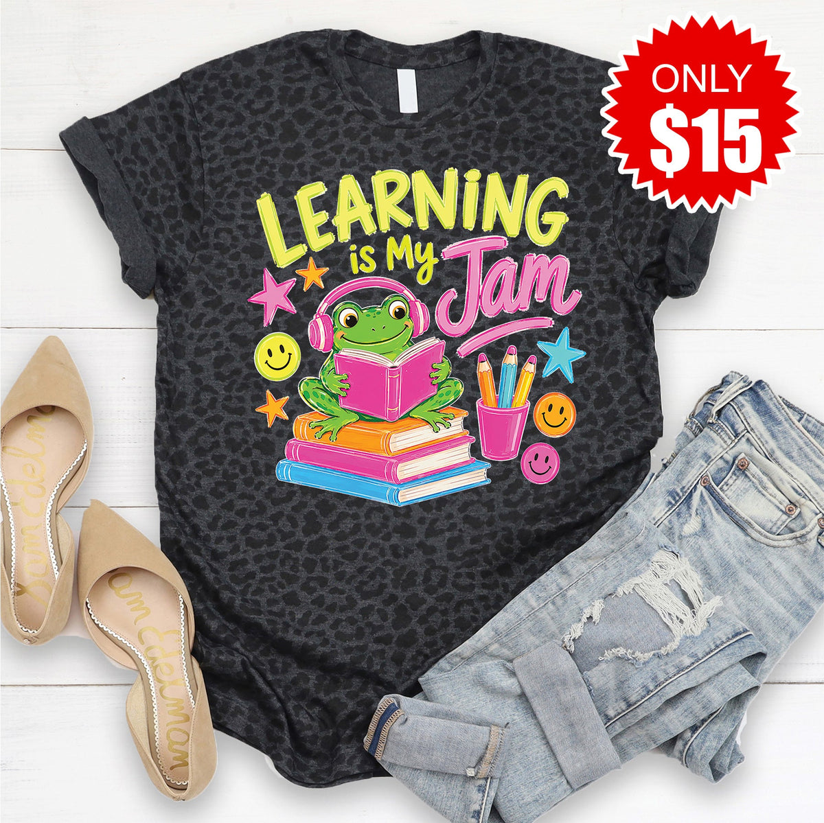 Learning Is My Jam Tee - Black Leopard - 15 product image 1