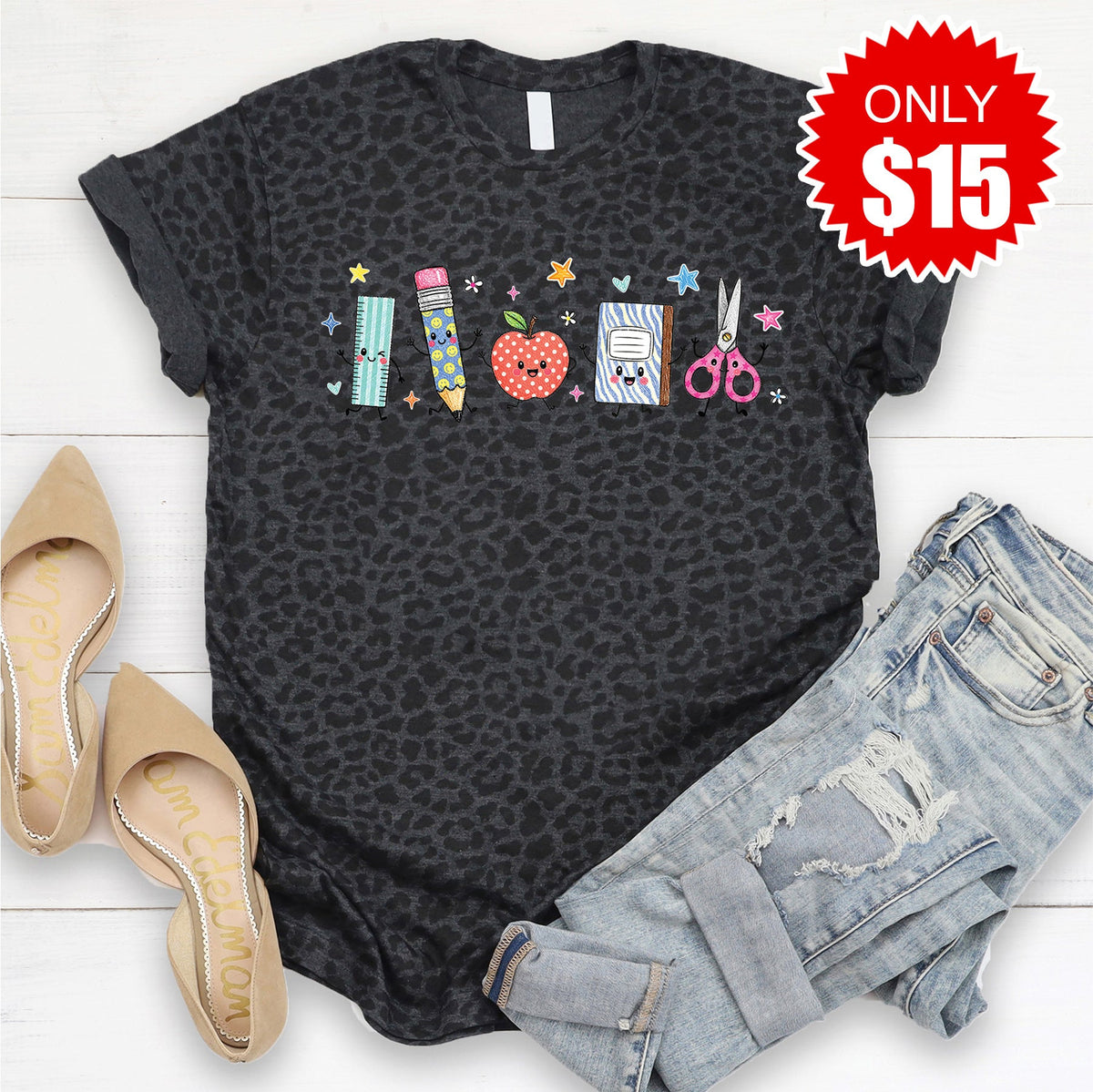 Back To School Tee - Black Leopard - 15 product image 1