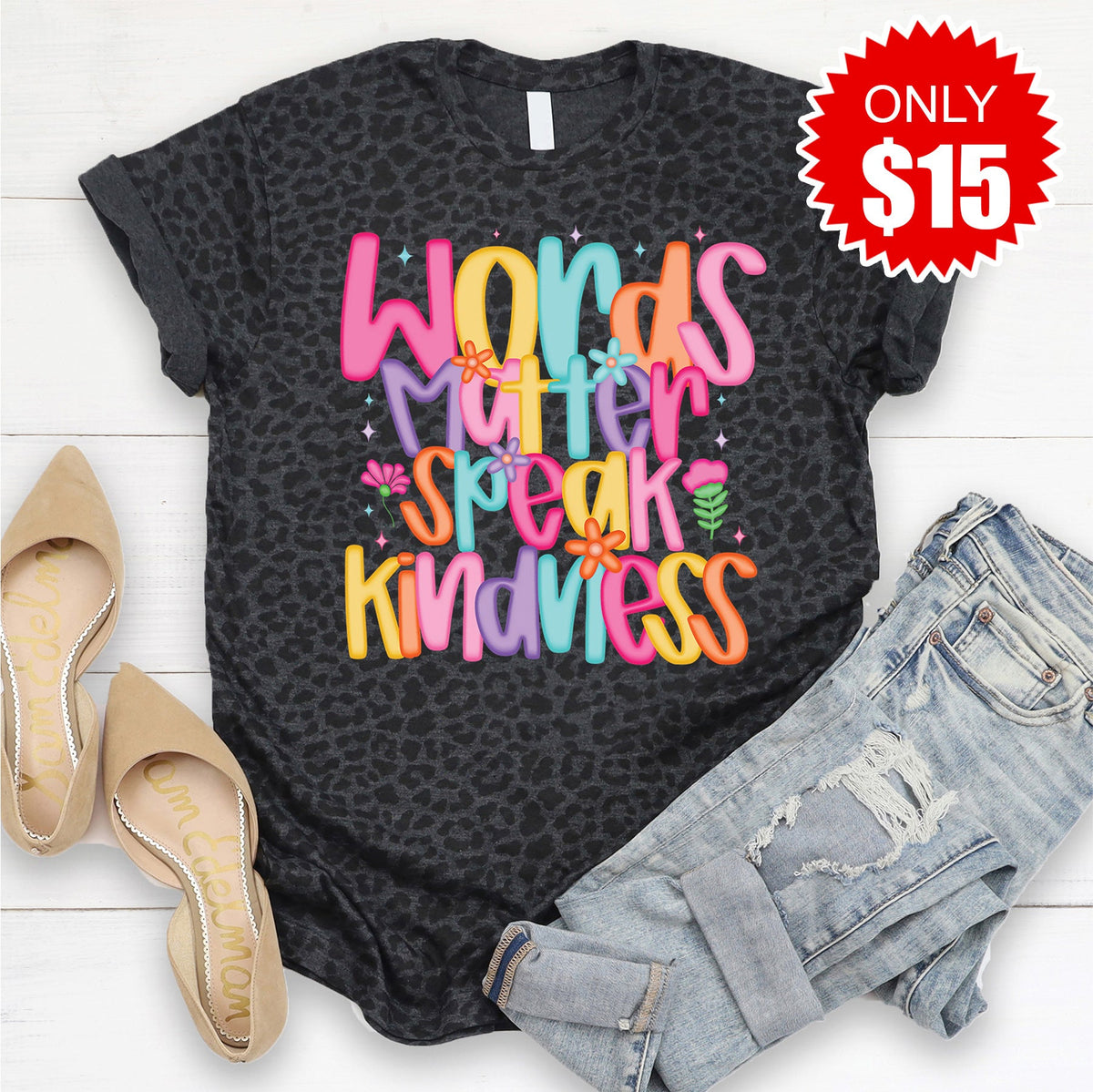 Words Matter Tee - Black Leopard - 15 product image 1
