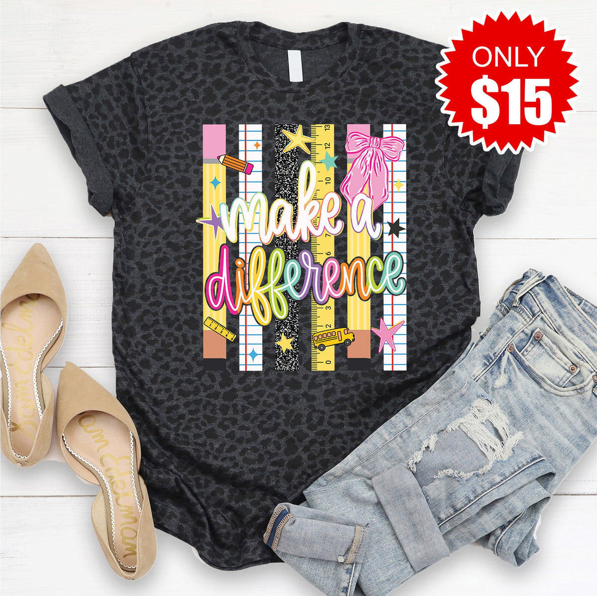Make A Difference Tee - Black Leopard - 15 product image 1