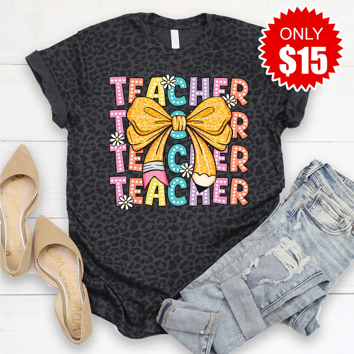 Teacher Tee - Black Leopard - 15 product image 1