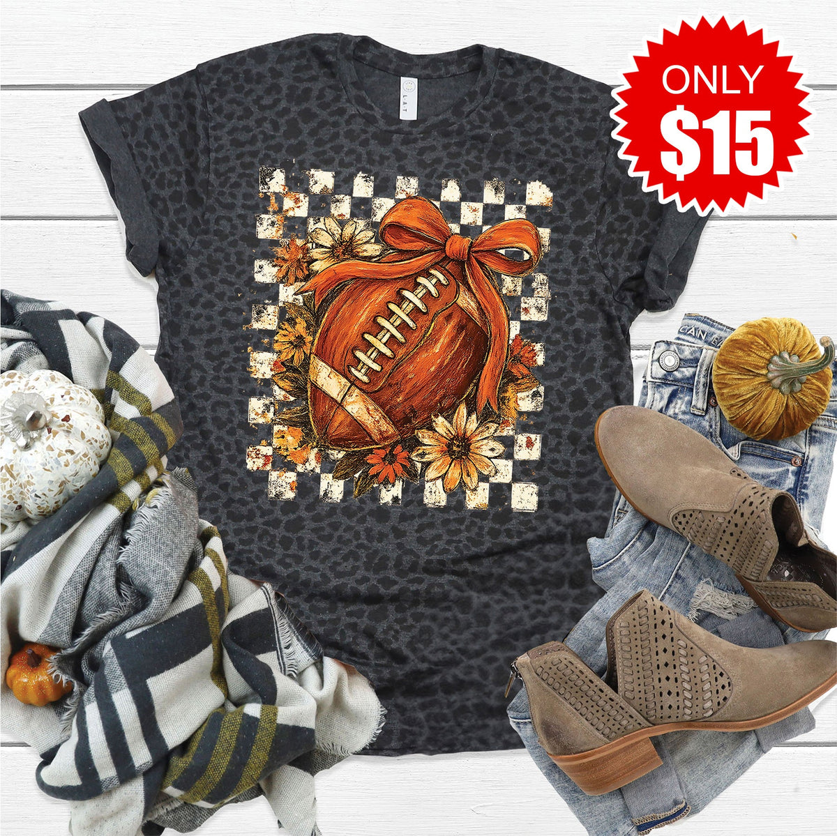 Football Tee - Black Leopard - 15 product image 1