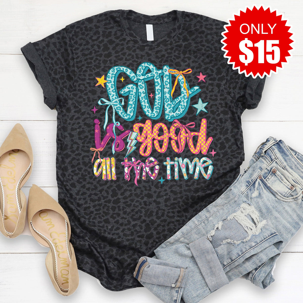 God Is Good Tee - Black Leopard - 15 product image 1