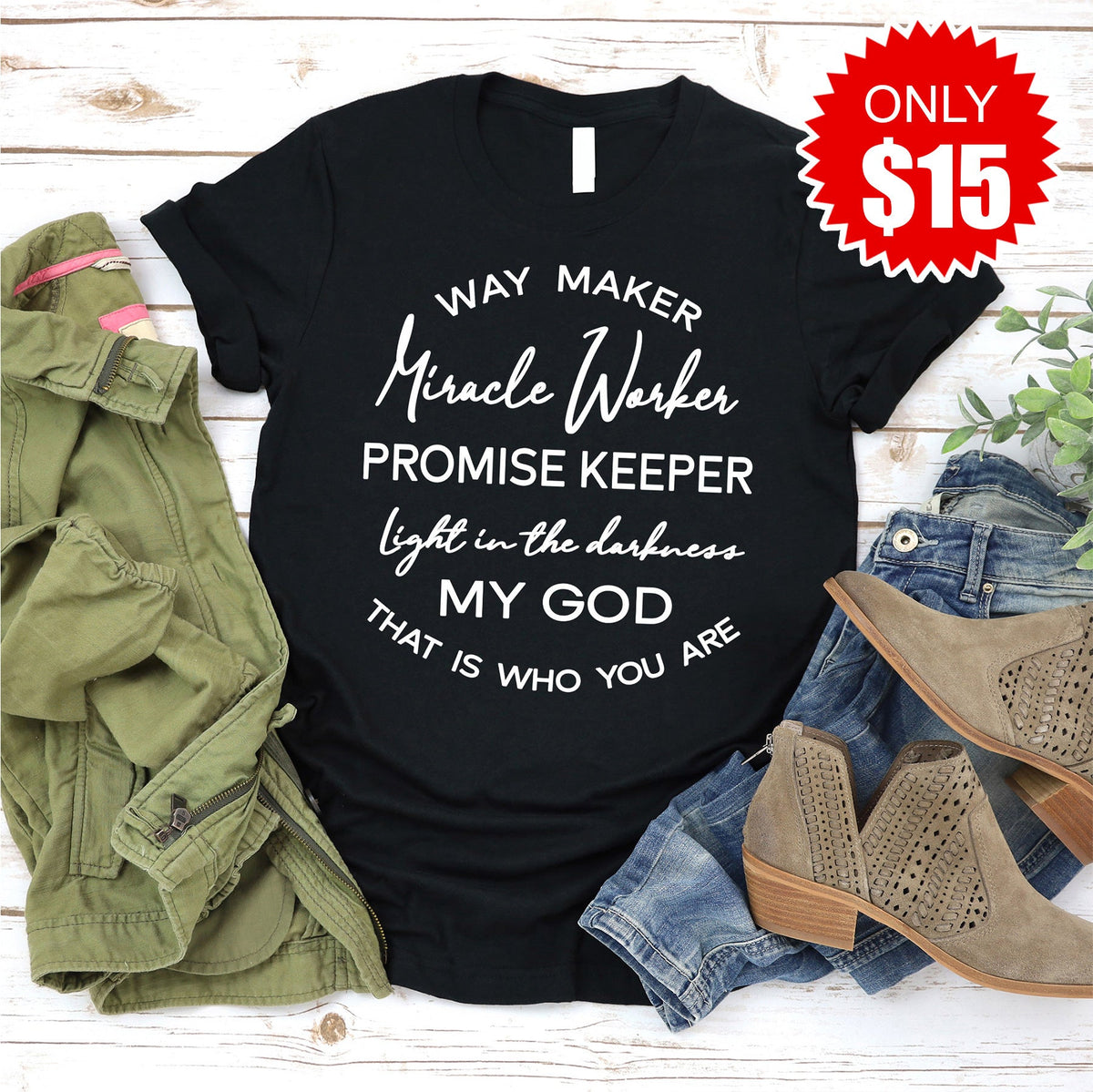 Way Maker Lyrics Tee - Black - 15 product image 1