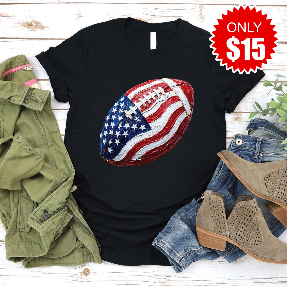 Football Flag Tee - Black - 15 product image 1