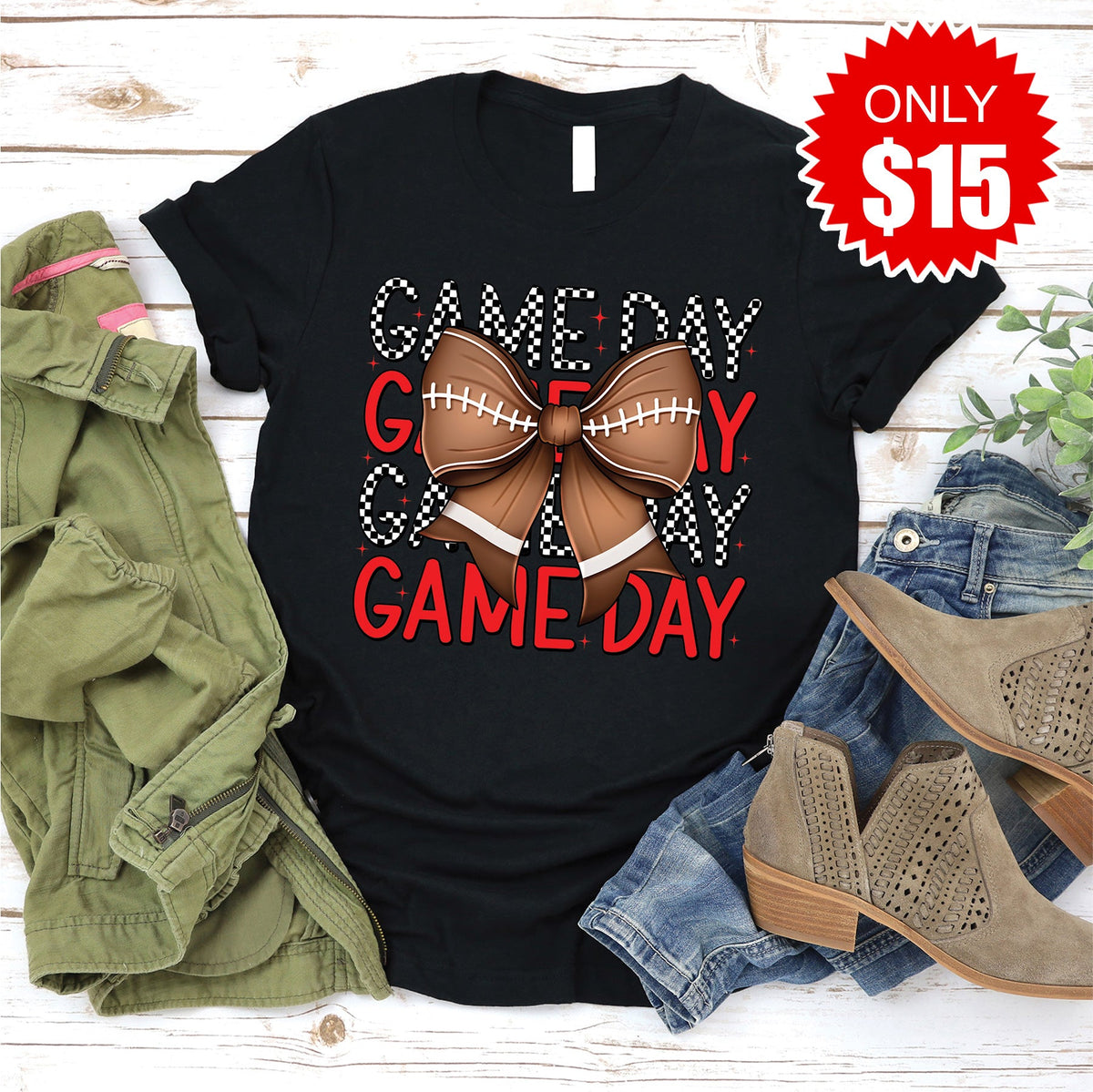 Game Day Bow Tee - Black - 15 product image 1
