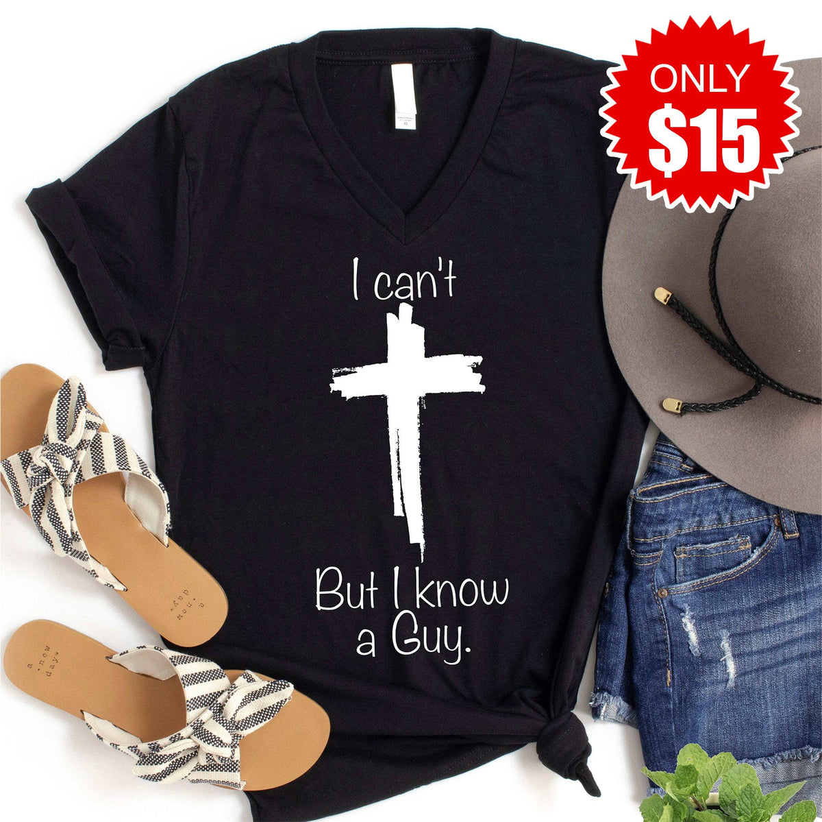 I Know a Guy V-Neck - Black - 15