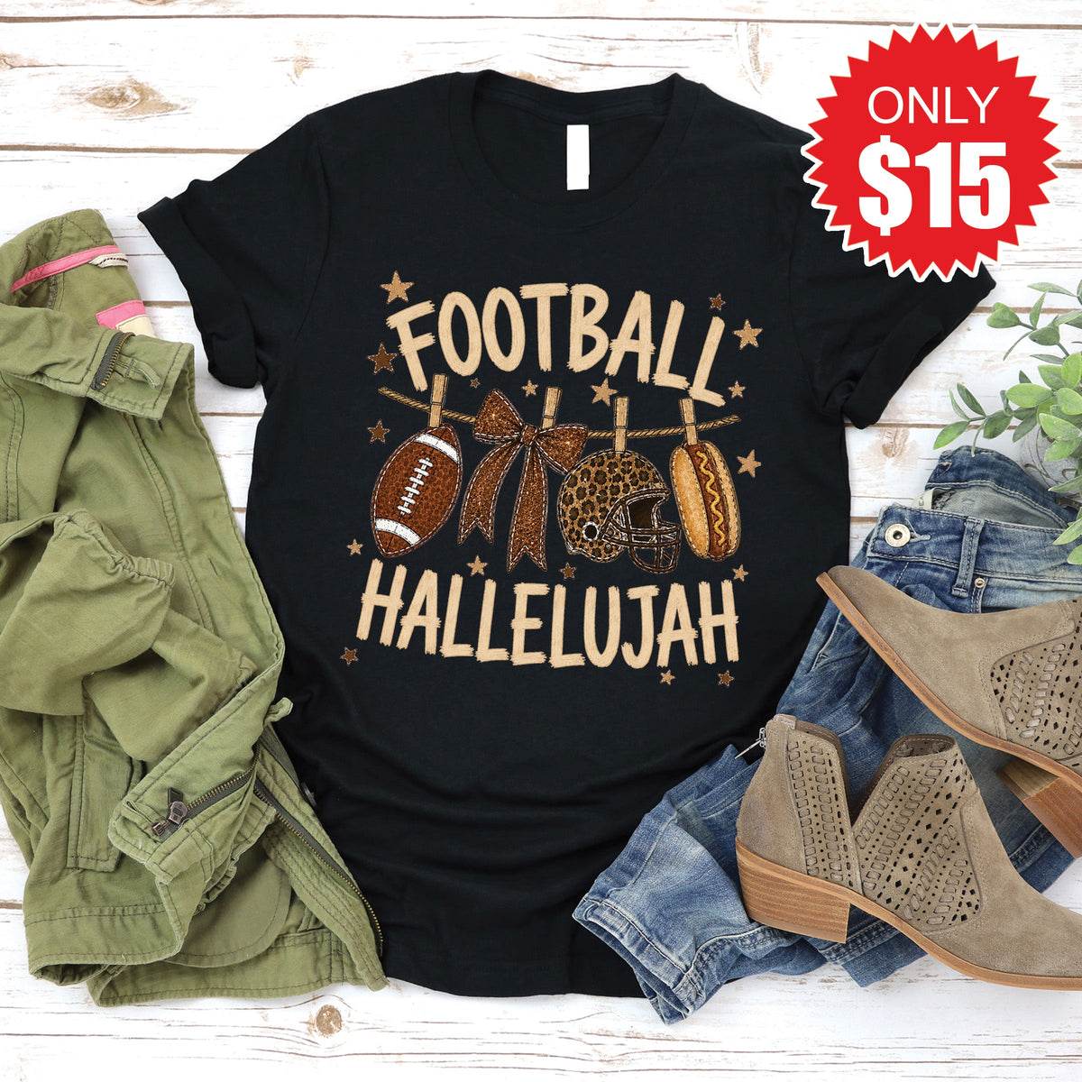 Football Hallelujah Tee - Black - 15 product image 1