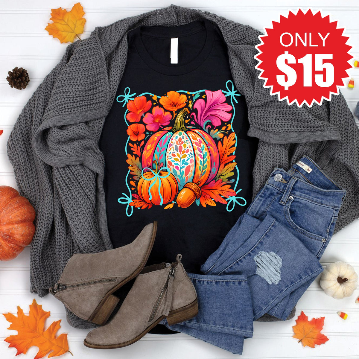 Pumpkins Tee - Black - 15 product image 1