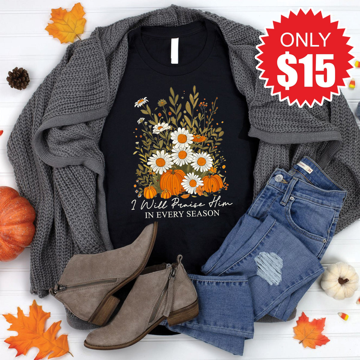 I Will Praise You Tee - Black - 15 product image 1