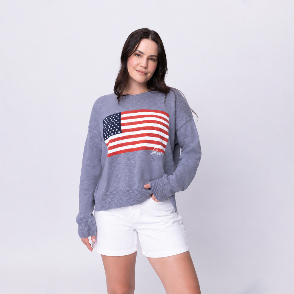 Blessed Flag Pullover Sweater
