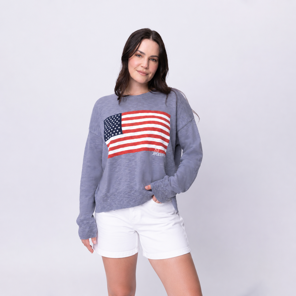 Blessed Flag Pullover Sweater