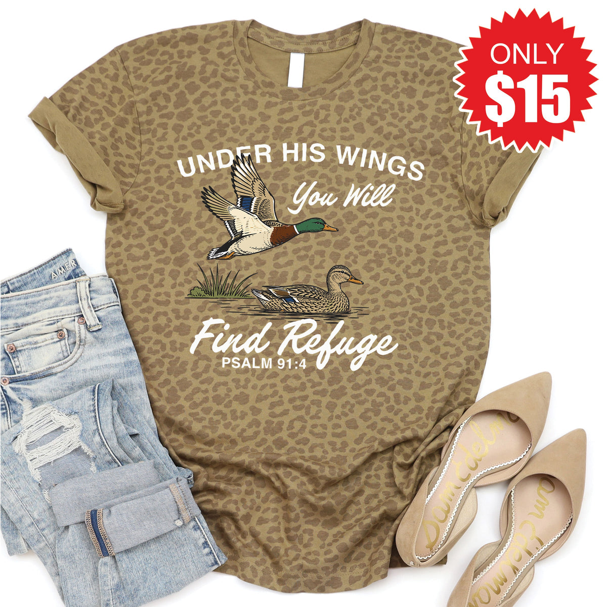 Under His Wings Tee - Brown Leopard - 15 product image 1