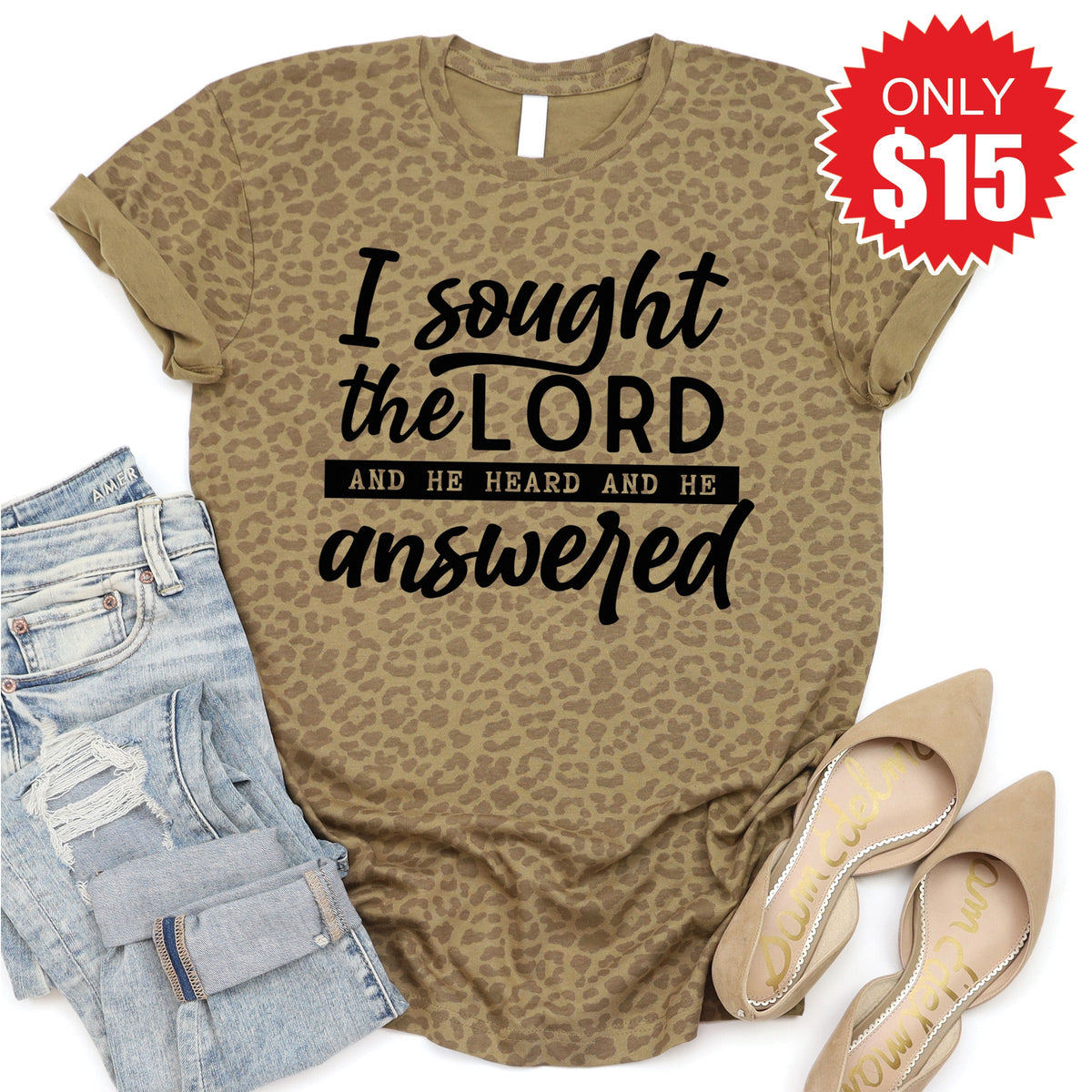 I Sought The Lord Tee - Brown Leopard - 15 product image 1