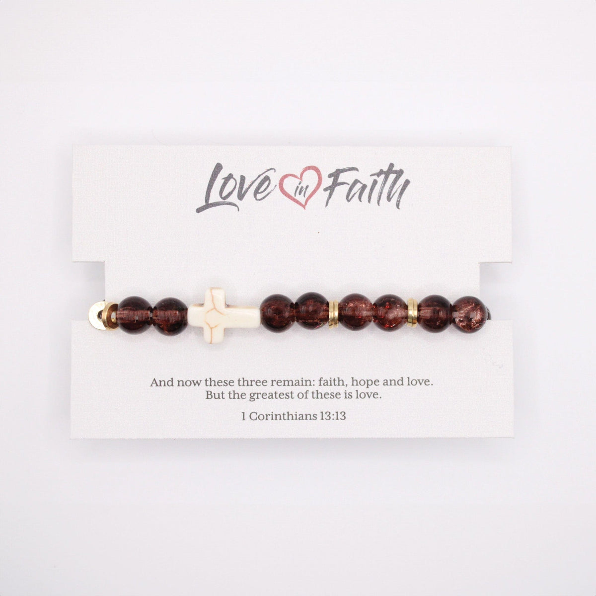 Cross Stone Bracelet - Tiger's Eye