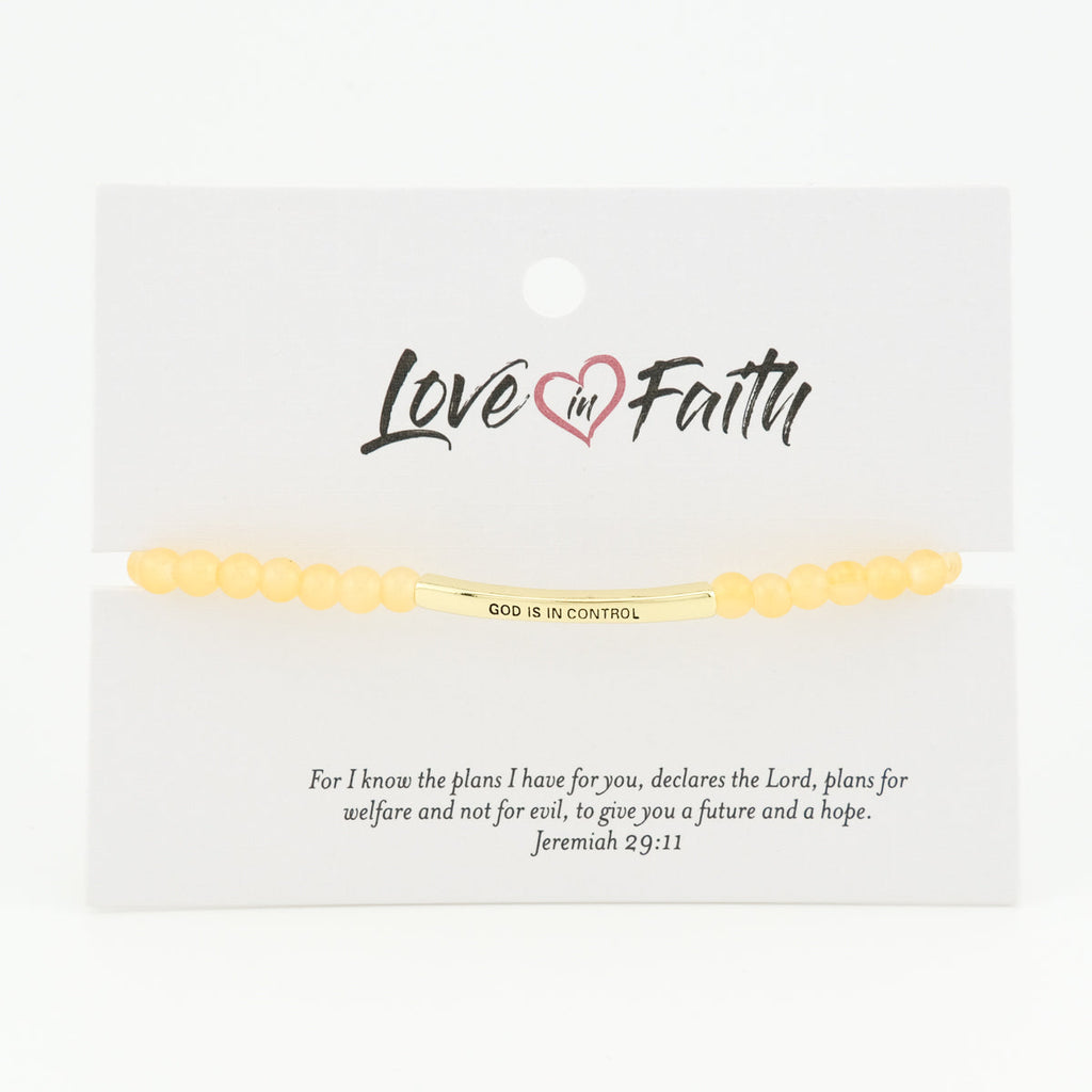 God is in Control Beaded Bracelet