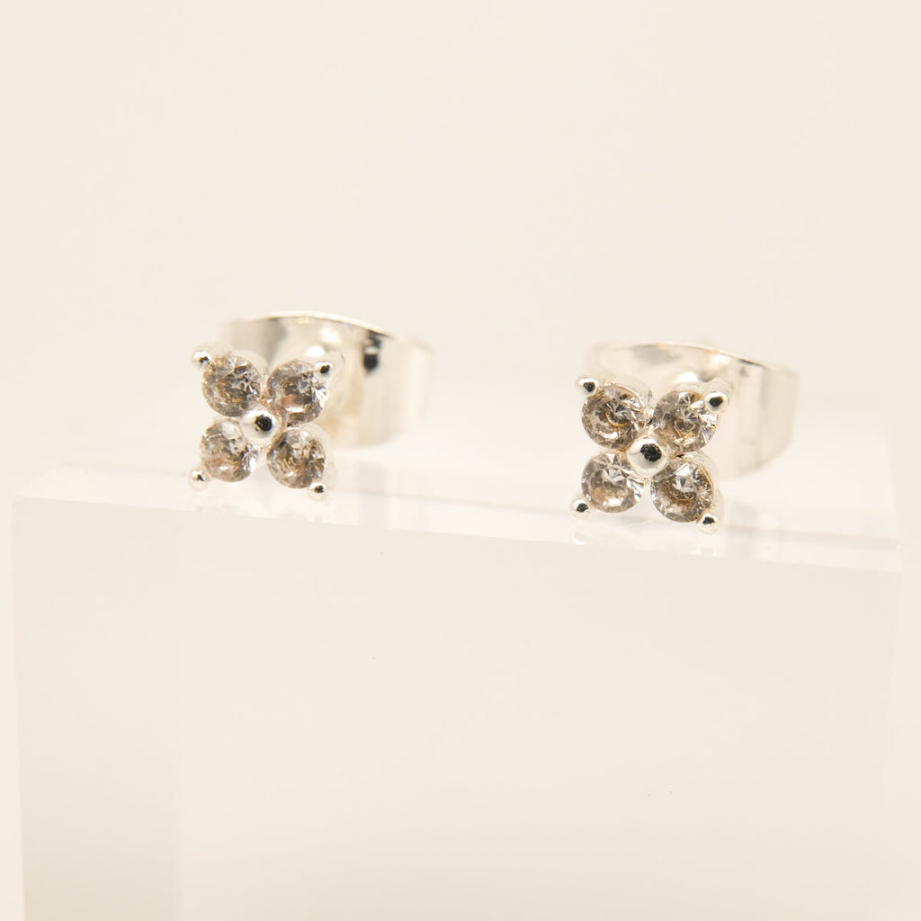 Faith Cross Silver Earring Set