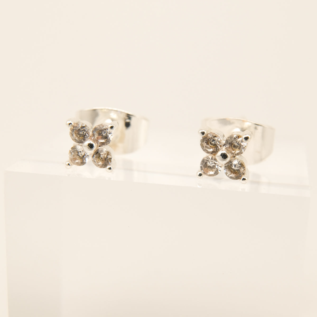 Faith Cross Silver Earring Set