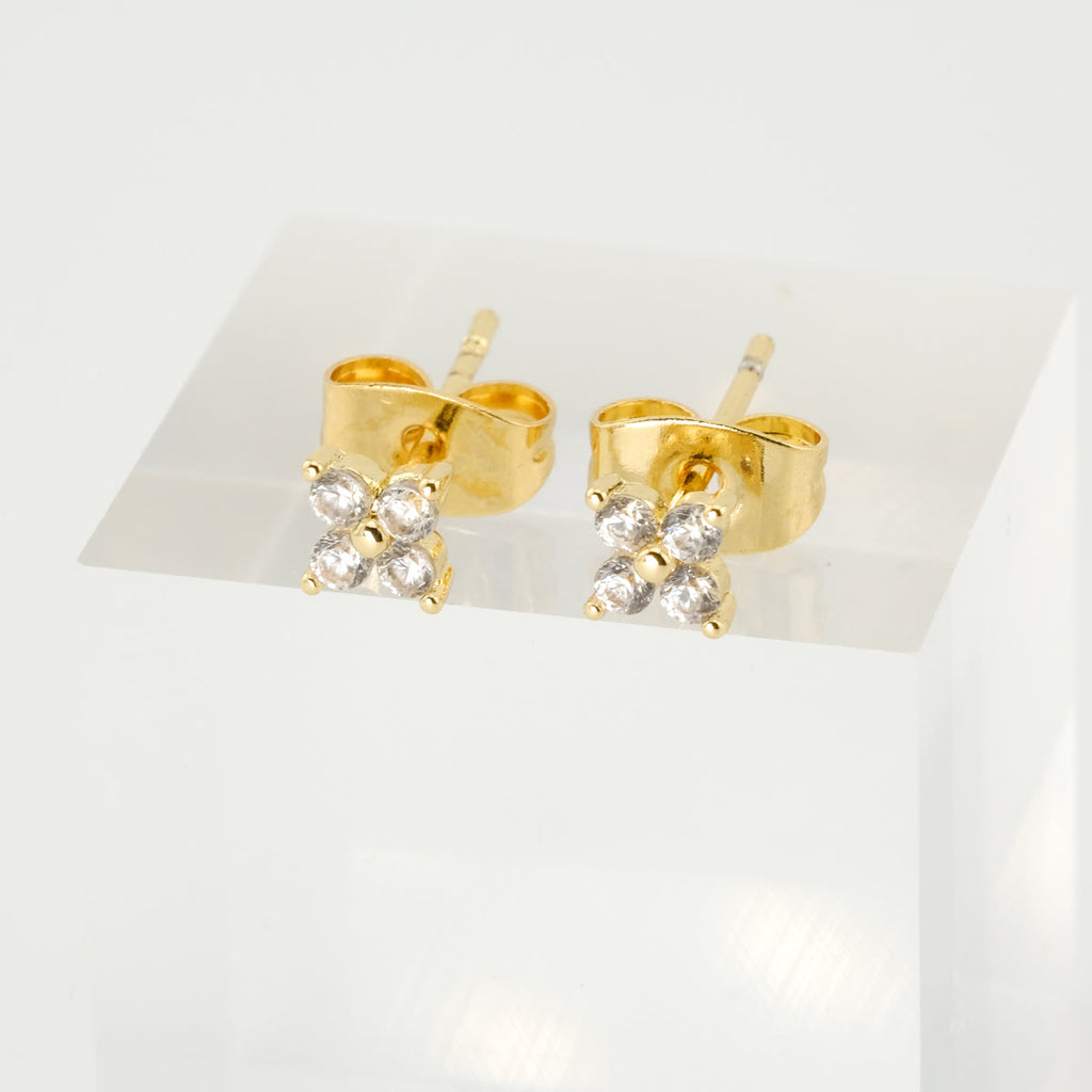 Faith Cross Gold Earring Set