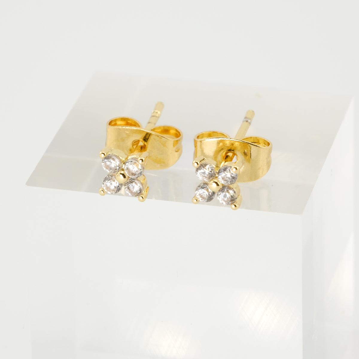 Faith Cross Gold Earring Set