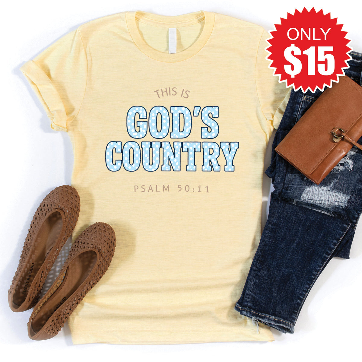 God's Country Tee - Heather French Vanilla - 15 product image 1