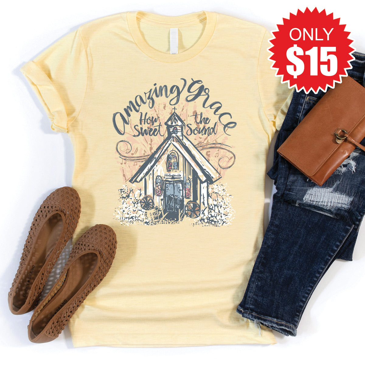 Amazing Grace Tee - Heather French Vanilla - 15 product image 1