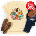 Pumpkin Boho Floral Tee - Heather French Vanilla - 15 product image 1
