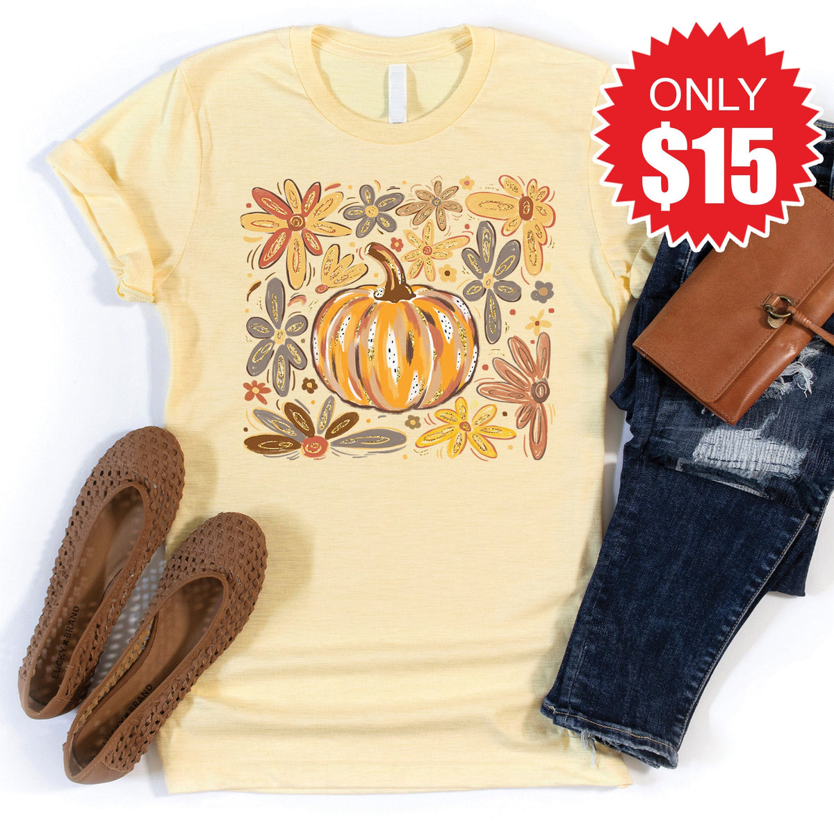 Pumpkin Tee - Heather French Vanilla - 15 product image 1