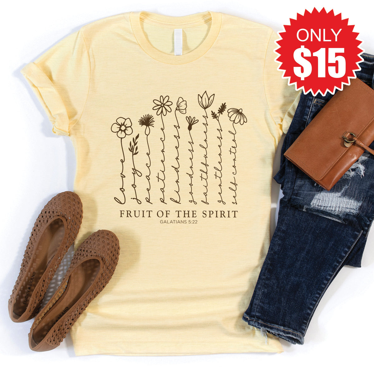 Fruit Of The Spirit Tee - Heather French Vanilla - 15 product image 1