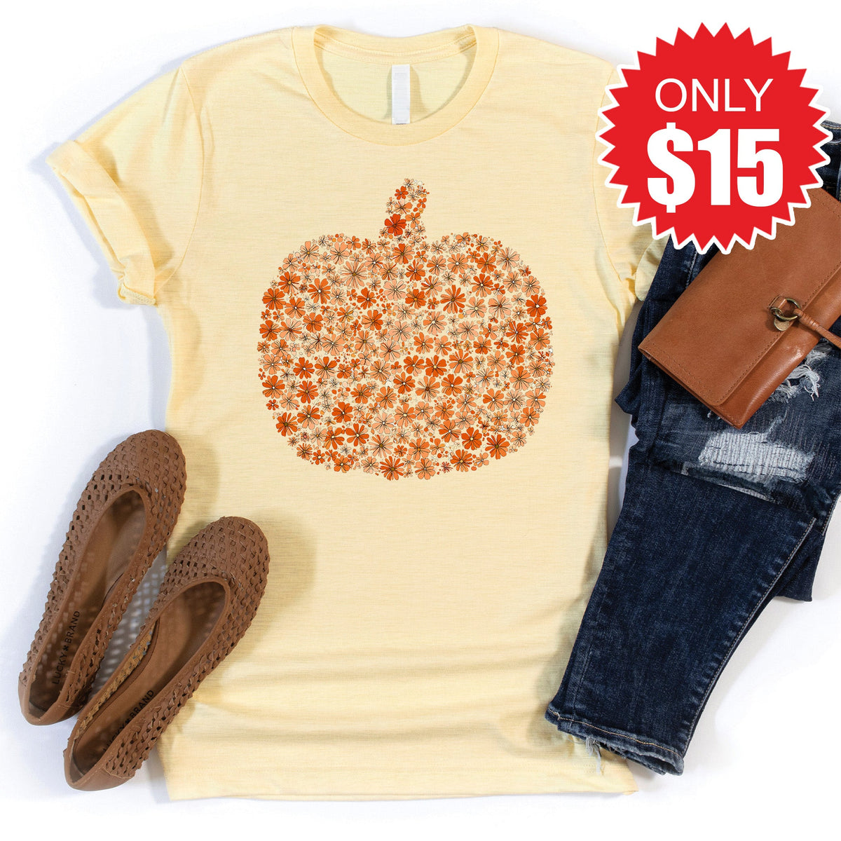 Pumpkin Tee - Heather French Vanilla - 15 product image 1