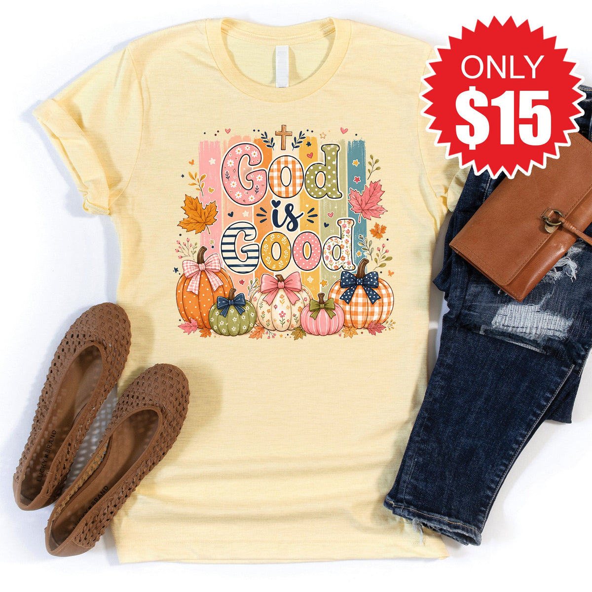 God Is Good Tee - Heather French Vanilla - 15 product image 1
