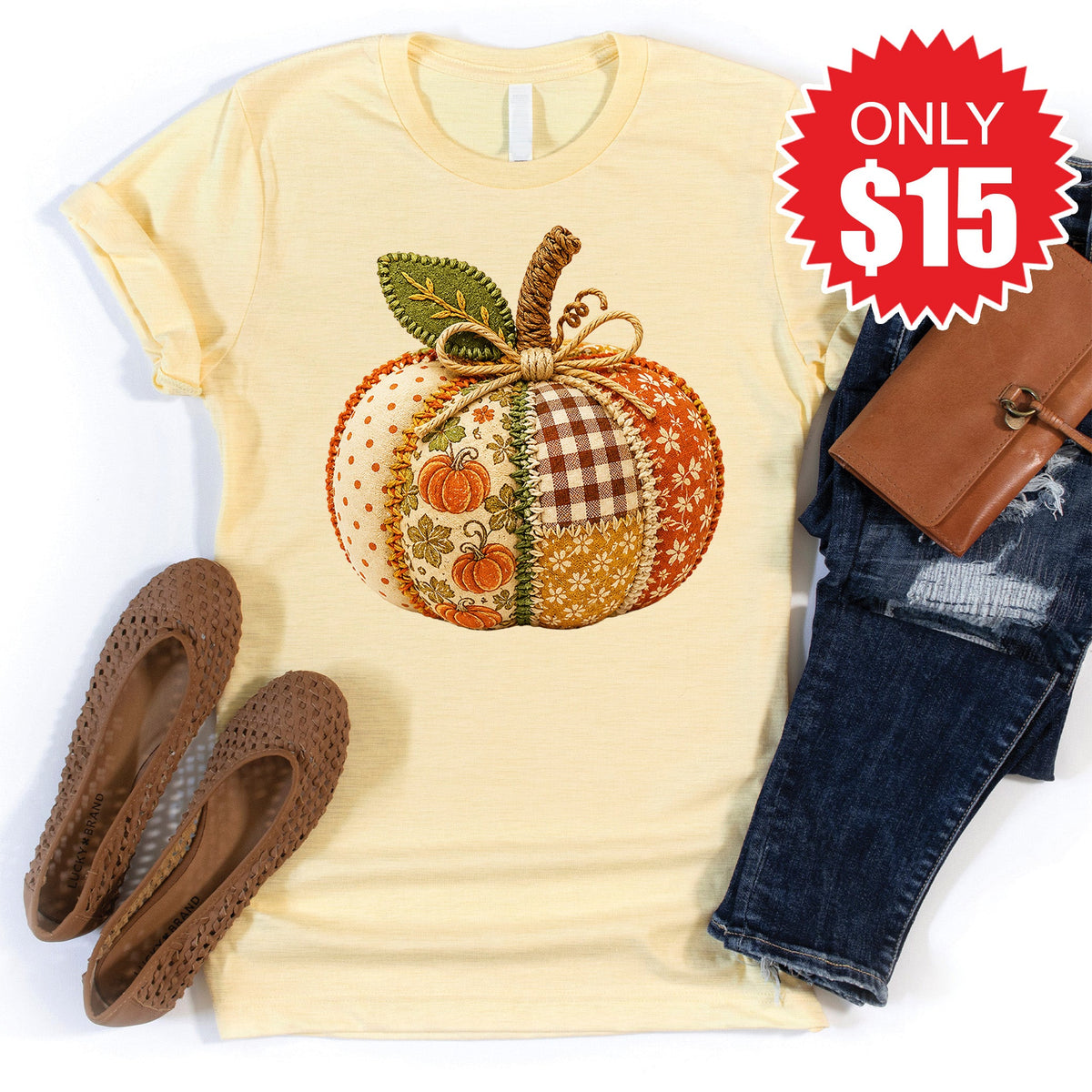 Pumpkin Tee - Heather French Vanilla - 15 product image 1