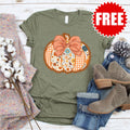 Pumpkin Tee - Heather Olive - 0