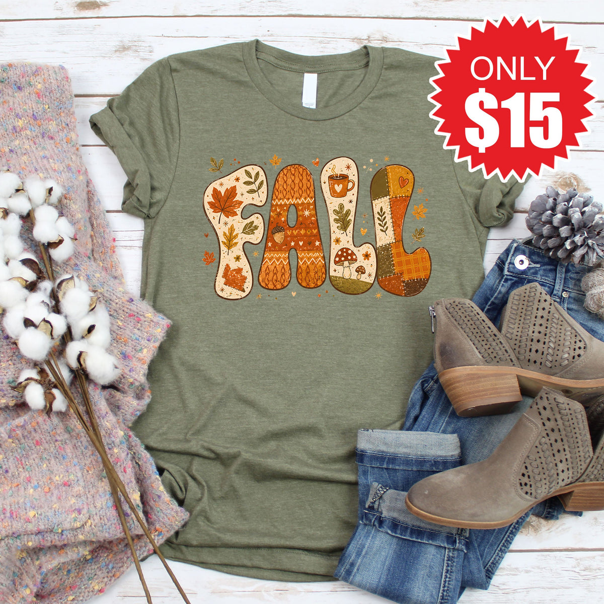 Fall Tee - Heather Olive - 15 product image 1