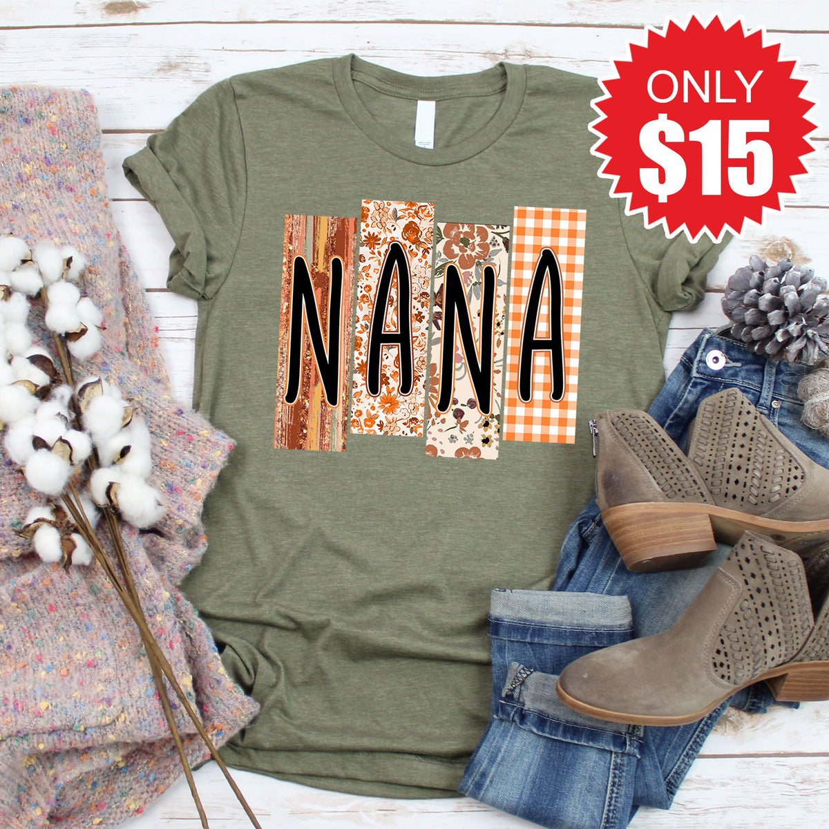 Nana Tee - Heather Olive - 15 product image 1