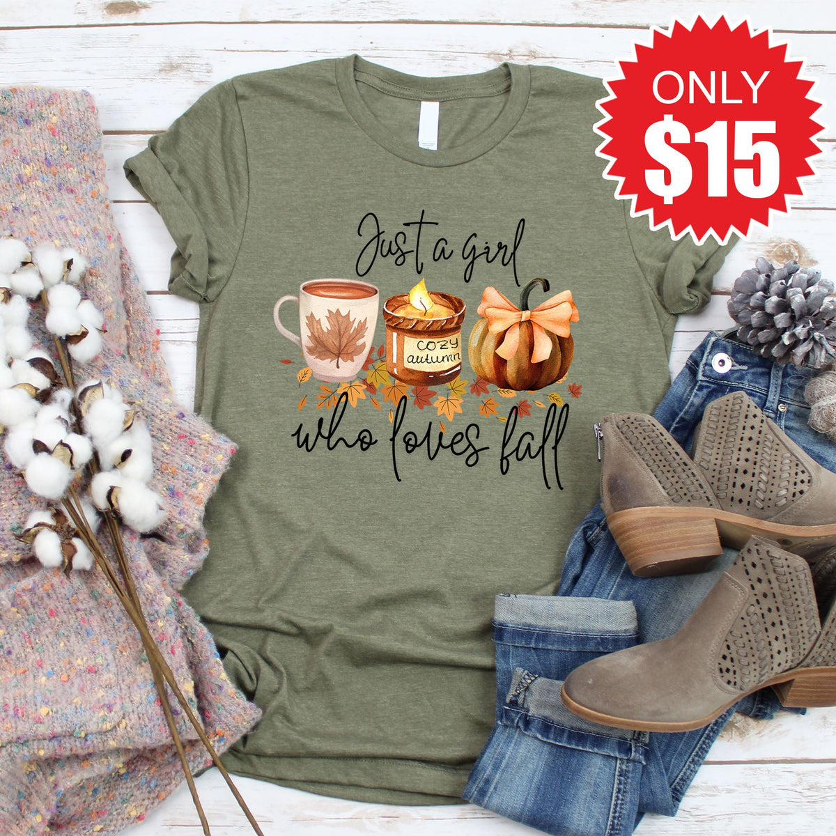 Just a Girl Tee - Heather Olive - 15 product image 1