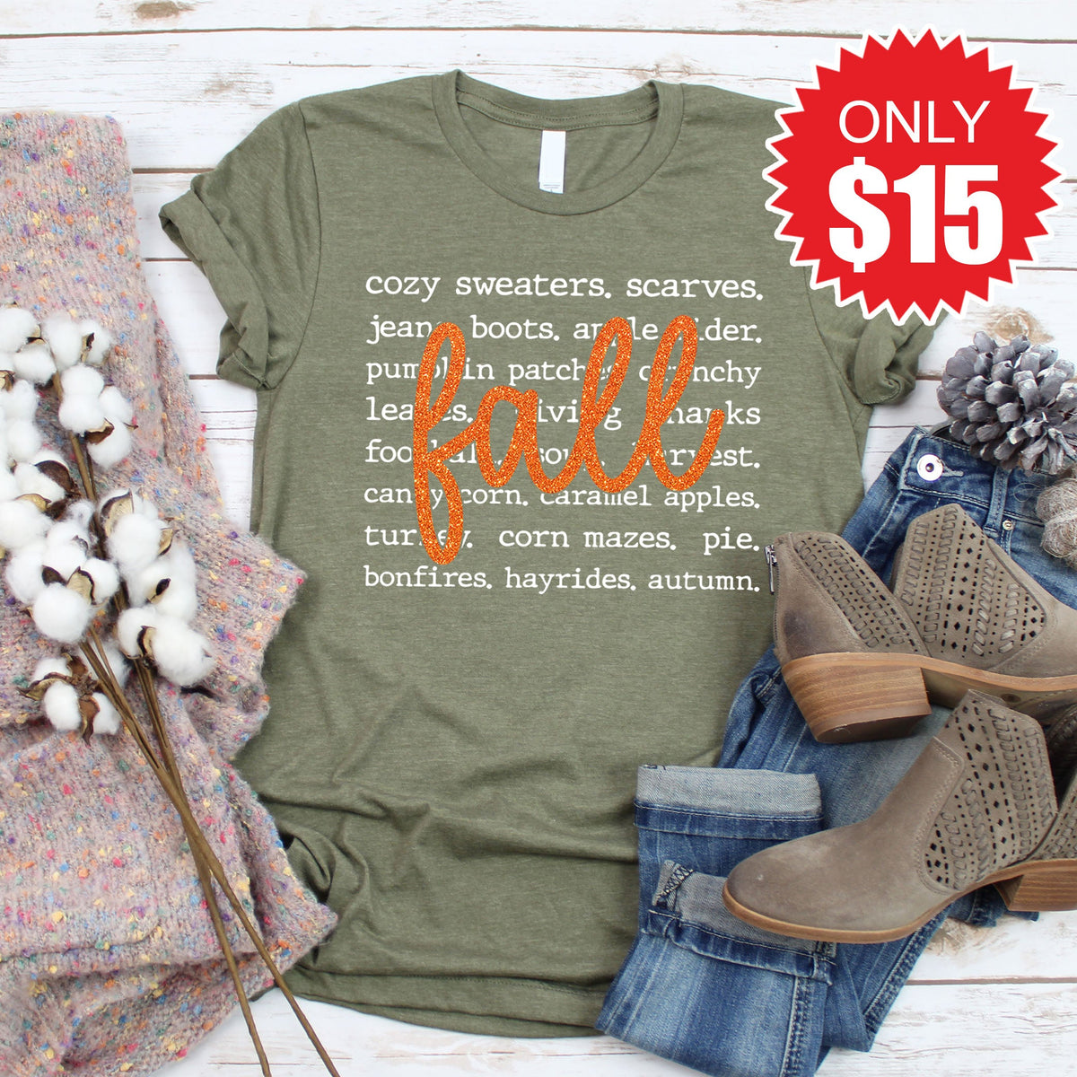 Fall Tee - Heather Olive - 15 product image 1